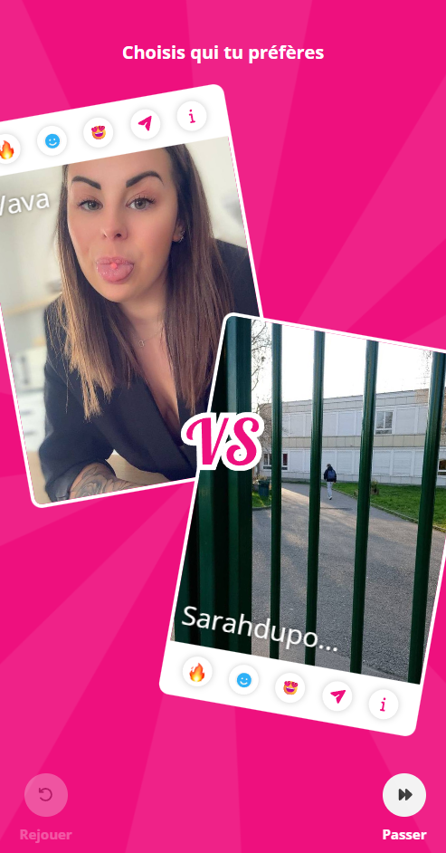 Sélection de profils sur JM Swipe